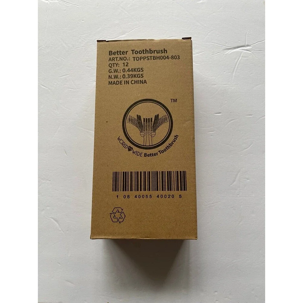 World Wide Better Toothbrush 12 Pieces Box Ultra Soft Tapered Arc Shape Bristle.